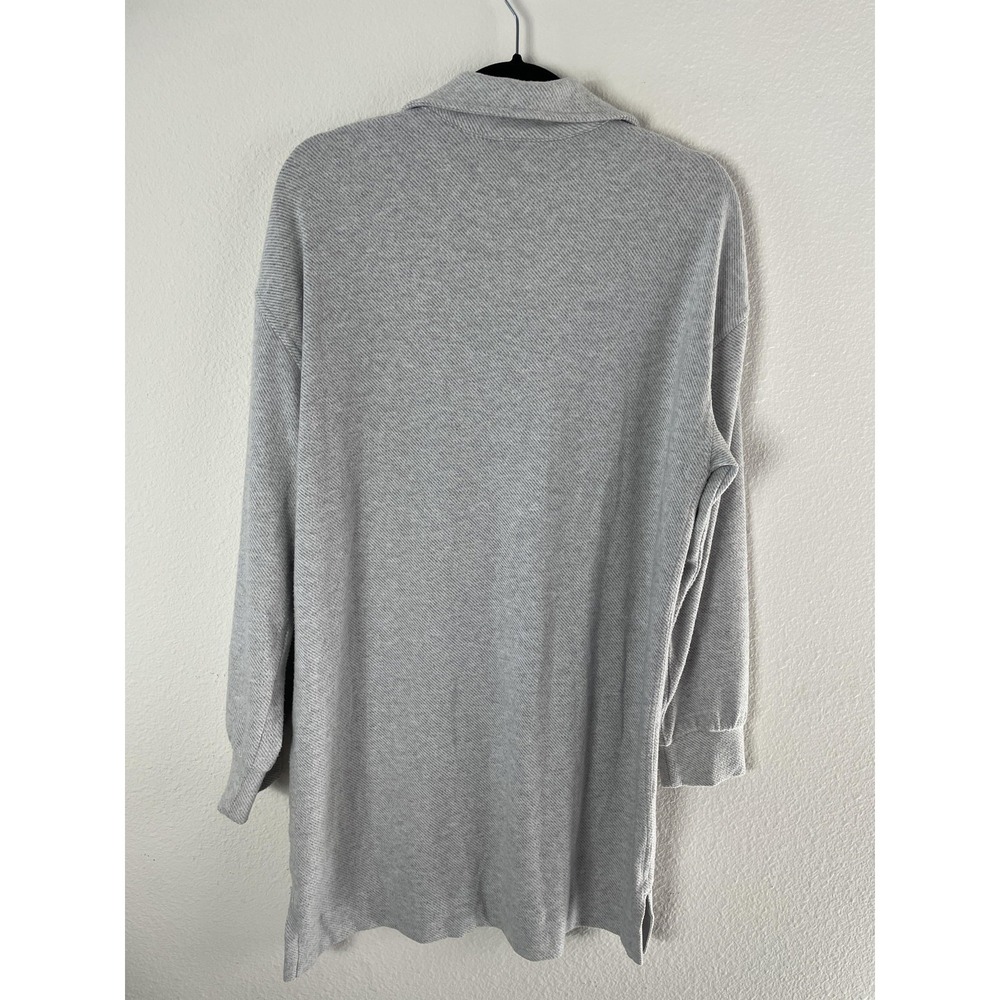 Faherty Polo Tunic Top‎ Womens Small Gray Soft Knit Collared Long Sleeve Shirt - Picture 8 of 9